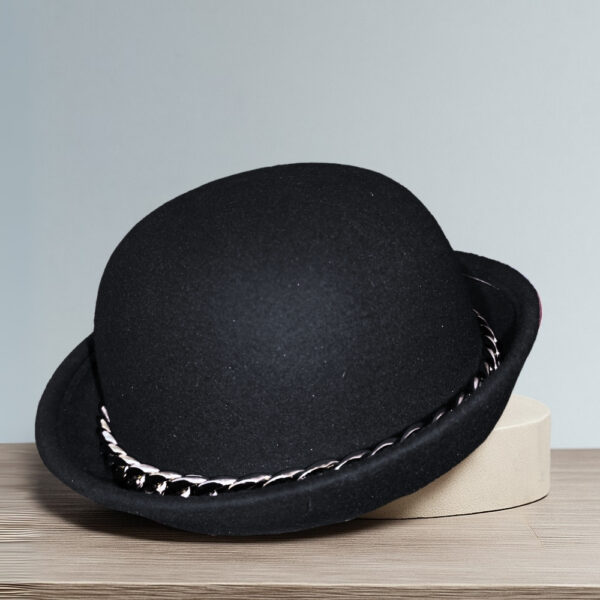 Wool Felt Bowl Hat (With Chain)