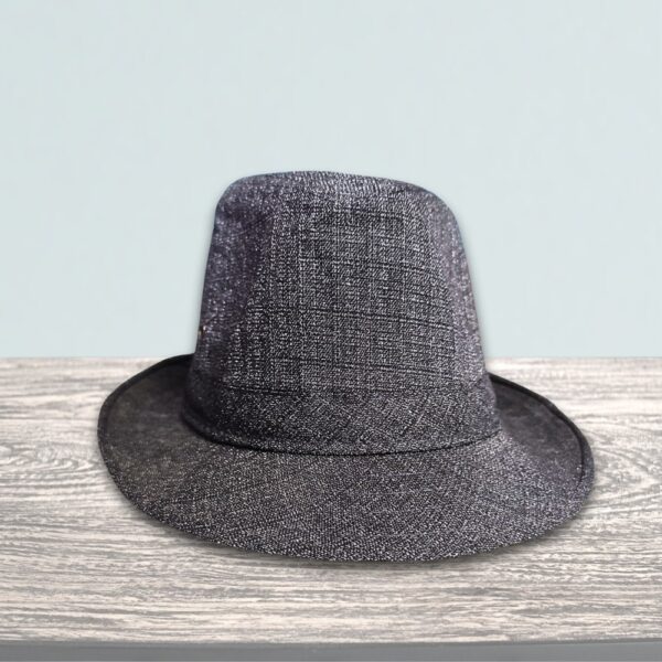 Jazz Denim Fedora Hat - Image 2