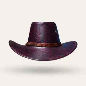 Leaf Design Leather Cowboy Hat (3 Colors)