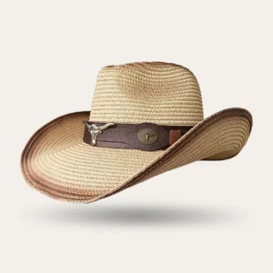 Western Longhorn Straw Cowboy Hat