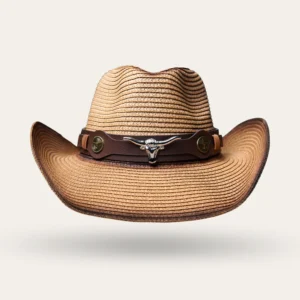 Western Longhorn Straw Cowboy Hat