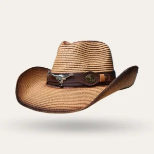 Western Longhorn Straw Cowboy Hat