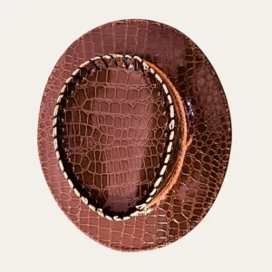 Crocodile Leather Cowboy Hat - Brown