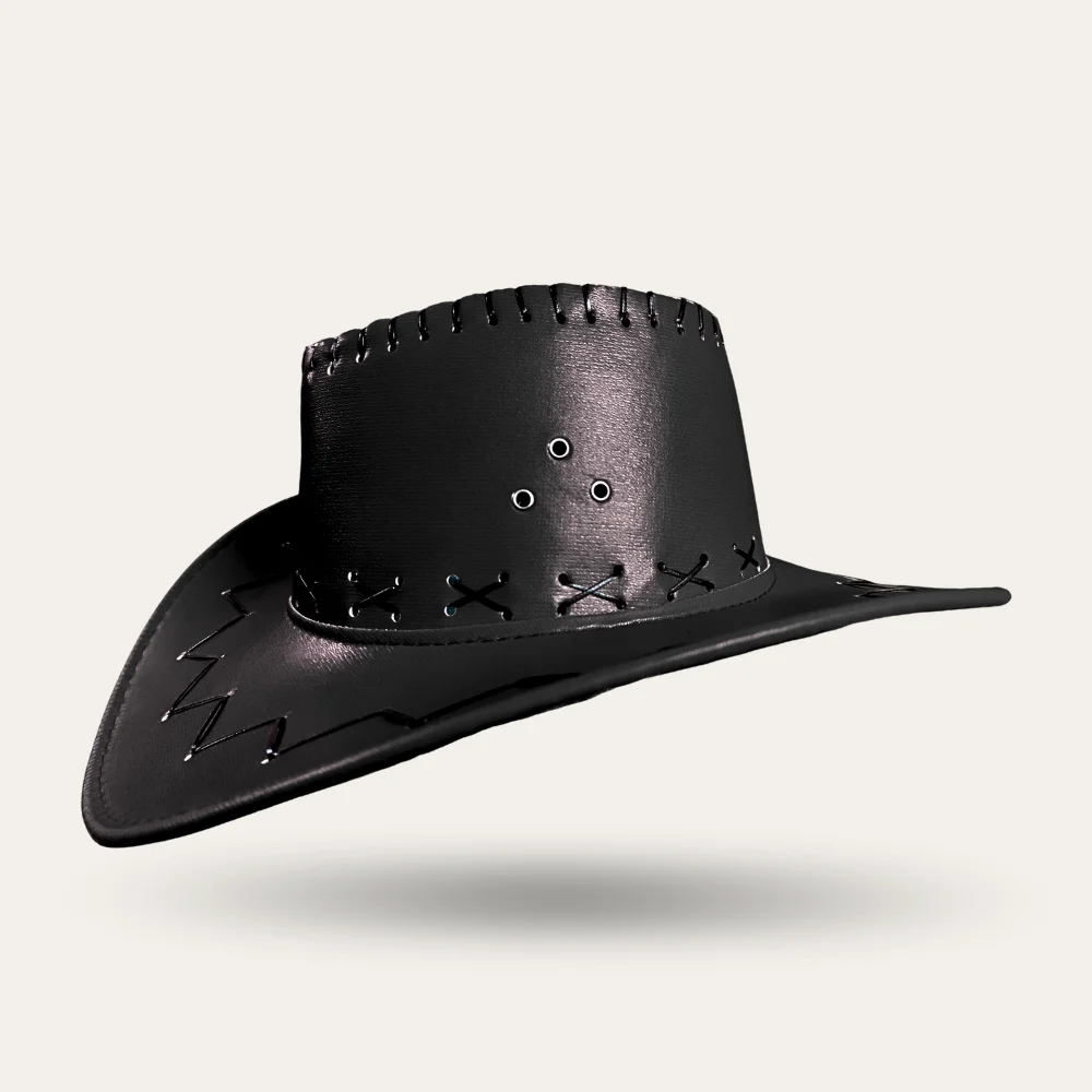 Leather Cowboy Hat - Black