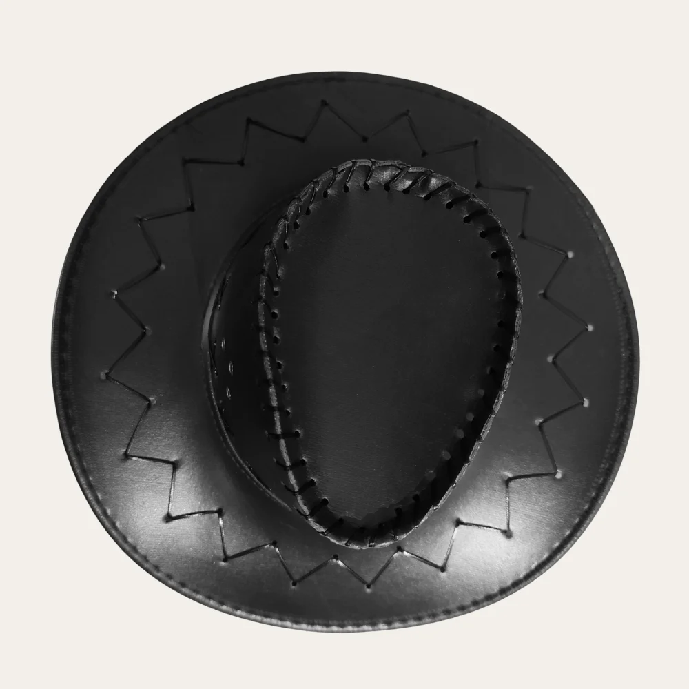Leather Cowboy Hat - Black - Image 2